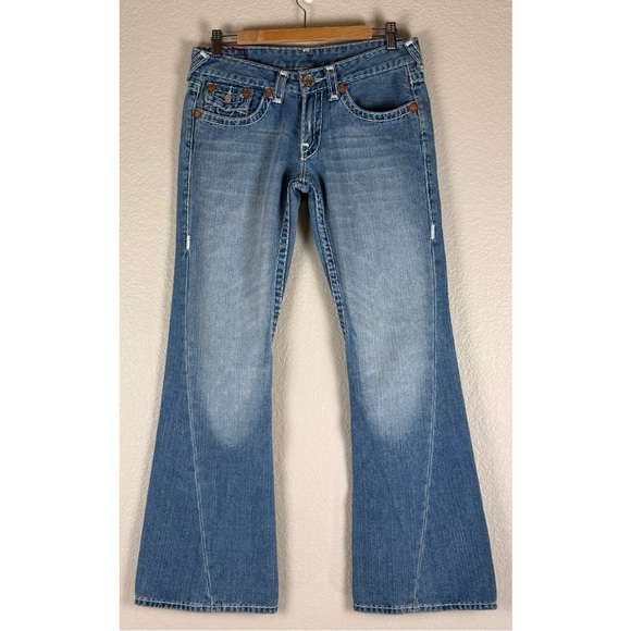 True Religion Vintage 90s Y2K Joey Super T Flared Bootcut Low Rise Jeans size 30 - Picture 2 of 10